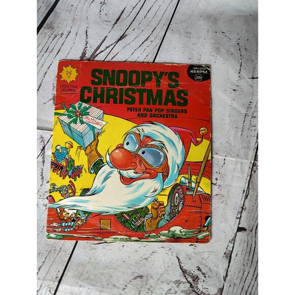 Vintage Snoopy's Christmas Peter Pan Pop Records Singers Orchestra 45RPM - Picture 1 of 5